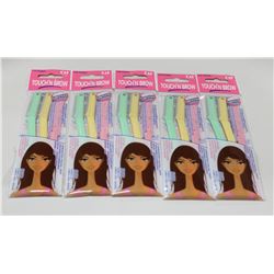 LOT OF 5 TOUCH'N BROW FACIAL HAIR RAZOR SETS