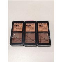 LOT OF 3 LA GIRL PRO CONTOUR CREAM; MED- DEEP