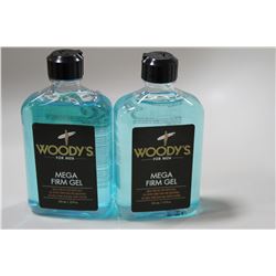 LOT OF 2 WOODY'S FOR MEN MEGA FIRM GEL 355ML