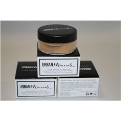 LOT OF 3 URBAN MINERALS LOOSE MINERAL FOUNDATION;
