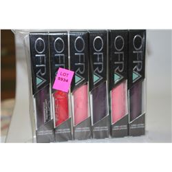 LOT OF 6 ASSORTED OFRA LONG LASTING LIQUID