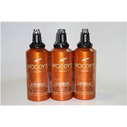 3PK OF WOODY'S 150ML MAX ALL OVER BODY SPRAY;