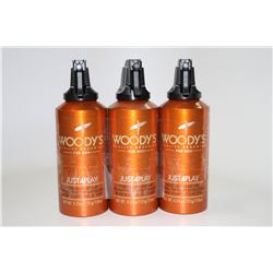 3PK OF WOODY'S 150ML MAX ALL OVER BODY SPRAY;