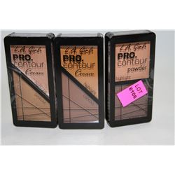 LOT OF 3 LA GIRL PRO CONTOUR CREAM; DEEP-