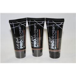 LOT OF 3 LA PRO BB CREAM BEAUTY BALM; DARK