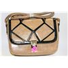 Image 1 : NEW WOMENS CROSS BODY PURSE; TAN & BLACK