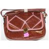 Image 1 : NEW WOMENS CROSS BODY PURSE; 2 TONE BURGUNDY