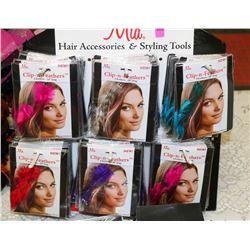 MIA DISPLAY STAND FULL OF NEW CLIP IN FEATHER HAIR