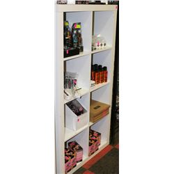 WHITE 8 PLACE CUBE SHELF