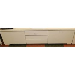 WHITE HI-GLOSS 2 DRAWER/ 3 DOOR PULL OUT