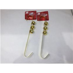 14in Wreath Hanger with Bells-Gold