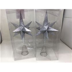 Glitter Tree Topper (2x) Silver