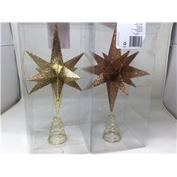 Glitter Tree Topper (2x) Rose Gold and Gold