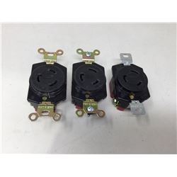 Lot of Locking Receptacle - Industrial - 2-Poles/3-Wires - 20A/250V
