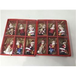 Lot of Glass Santa Ornaments