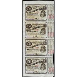 Uncut Sheet of (4) State of Louisiana Baby Bond Obsolete Notes