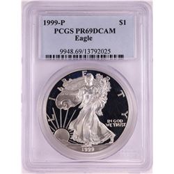 1999-P $1 Proof American Silver Eagle Coin PCGS PR69DCAM