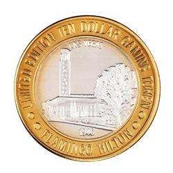 .999 Silver Flamingo Hilton Las Vegas, Nevada $10 Casino Limited Edition Gaming Token