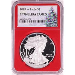 2019-W $1 Proof American Silver Eagle Coin NGC PF70 Ultra Cameo