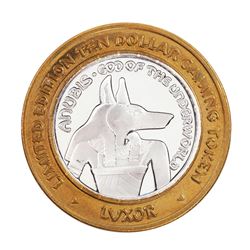 .999 Silver Luxor Las Vegas Nevada $10 Casino Limited Edition Gaming Token