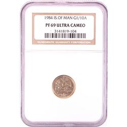 1984 Isle of Man Proof 1/10 oz. Gold Coin NGC PF69 Ultra Cameo