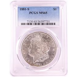 1881-S $1 Morgan Silver Dollar Coin PCGS MS65