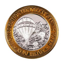 .999 Silver Reno Hilton Nevada $10 Casino Limited Edition Gaming Token