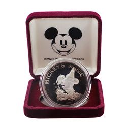 Rarities Mint 1987 First Edition Mickey's Magic Good Luck 1oz Silver Round with Box