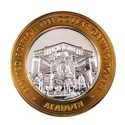 .999 Fine Silver Aladdin Resort & Casino Las Vegas $10 Limited Edition Gaming Token