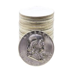 Roll of (20) Brilliant Uncirculated 1963-D Franklin Half Dollar Coins