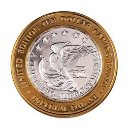 .999 Silver Imperial Palace Hotel & Casino Las Vegas $10 Limited Edition Gaming Token