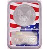 Image 2 : 2019-W $1 Burnished American Silver Eagle Coin NGC MS70 Independence Day Flag Core