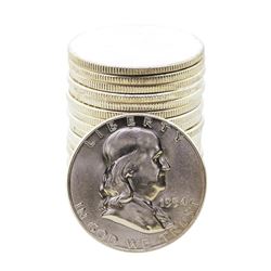 Roll of (20) Brilliant Uncirculated 1954 Franklin Half Dollar Coins