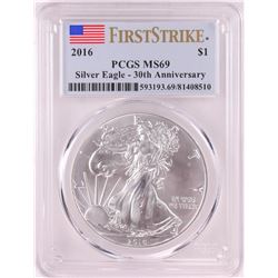 2016 $1 American Silver Eagle Coin PCGS MS69 First Strike