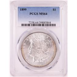 1899 $1 Morgan Silver Dollar Coin PCGS MS64
