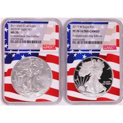 Lot of 2019-W $1 Burnished/Proof American Silver Eagle Coins NGC MS70/PF70 Ultra Cameo