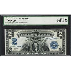 1899 $2 Mini-Porthole Silver Certificate Note Fr.253 Legacy Gem New 66PPQ