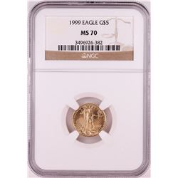 1999 $5 American Gold Eagle Coin NGC MS70