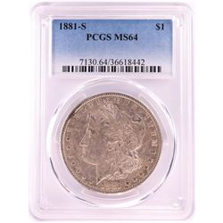 1881-S $1 Morgan Silver Dollar Coin PCGS MS64