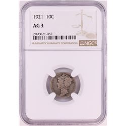 1921 Mercury Dime Coin NGC AG3