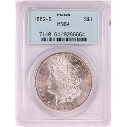 1882-S $1 Morgan Silver Dollar Coin PCGS MS64 Old Green Holder