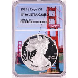 2019-S $1 Proof American Silver Eagle Coin NGC PF70 Ultra Cameo Bridge Core