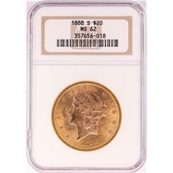 1888-S $20 Liberty Head Double Eagle Gold Coin NGC MS62