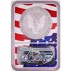 Image 2 : 2019-W $1 Proof American Silver Eagle Coin NGC PF70 Ultra Cameo Memorial Day Flag Core