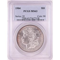 1904 $1 Morgan Silver Dollar Coin PCGS MS63