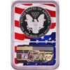 Image 2 : 2019-W $1 Proof American Silver Eagle Coin NGC PF70 Ultra Cameo Independence Day Flag