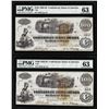 Image 1 : (2) Consecutive 1862 $100 Confederate States of America Notes PMG Choice Uncirculated 63