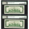 Image 2 : Lot of (2) 1950E $100 Federal Reserve Notes Chicago PMG Gem Uncirculated 66EPQ