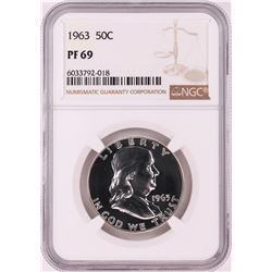 1963 Proof Franklin Half Dollar Coin NGC PF69