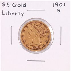 1901-S $5 Liberty Head Half Eagle Gold Coin